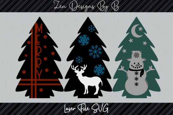 3D Standing Christmas Tree Bundle: Graphics for Festive Crafting