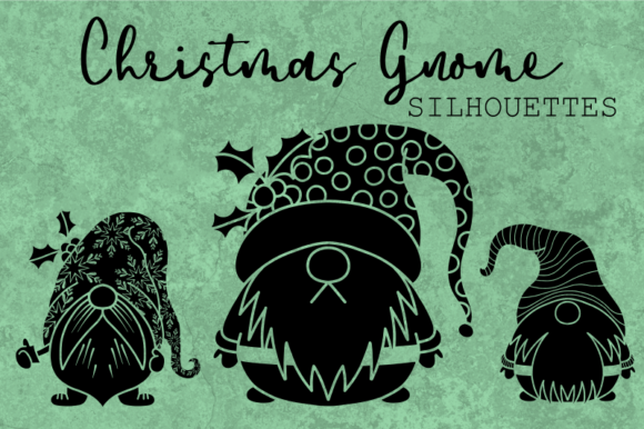Charming Funny Christmas Garden Gnome Silhouettes