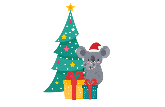 Christmas Animal Cute Illustration: A Charming Embroidery Design