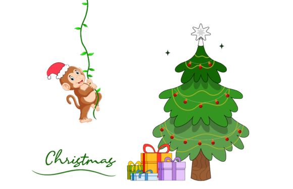 Christmas Animal Gift Illustration: A Festive Graphics Asset