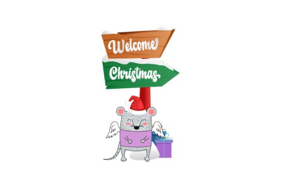 Christmas Animal with Signboard: A Versatile Graphic for Holiday Campaigns