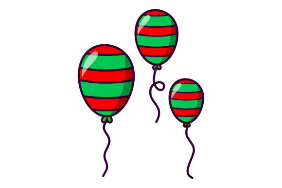 Christmas Balloons Illustration: A Festive Graphic Design Asset