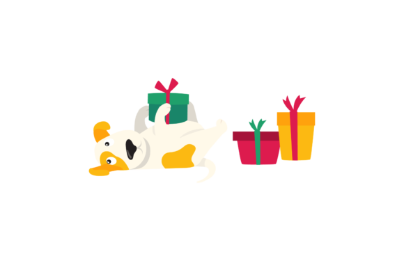 Christmas Dog Illustration Xmas: A Charming Graphics Asset