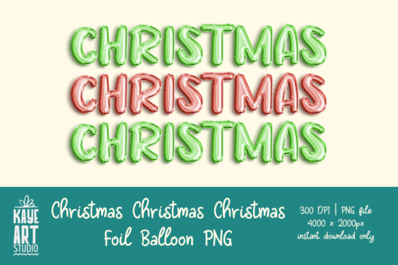 Christmas Foil Balloon PNG: A Festive Graphic for Handmade Creations
