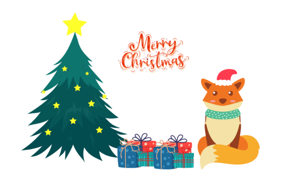 Christmas Fox Illustration: A Charming Addition to Your Embroidery Projects