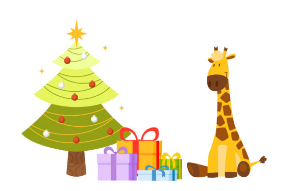 Christmas Giraffe Illustration Xmas: A Festive Graphics Asset