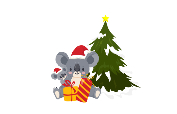 Christmas Koala Illustration Xmas: A Charming Graphics Asset