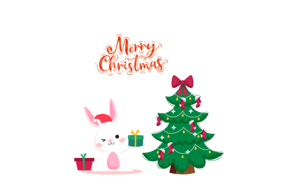 Christmas Party Cute Rabbit Illustration: A Charming Graphics Choice