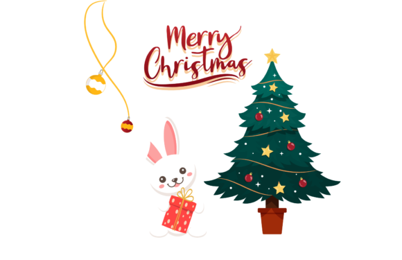 Christmas Rabbit Winter Illustration: A Versatile Graphics Asset