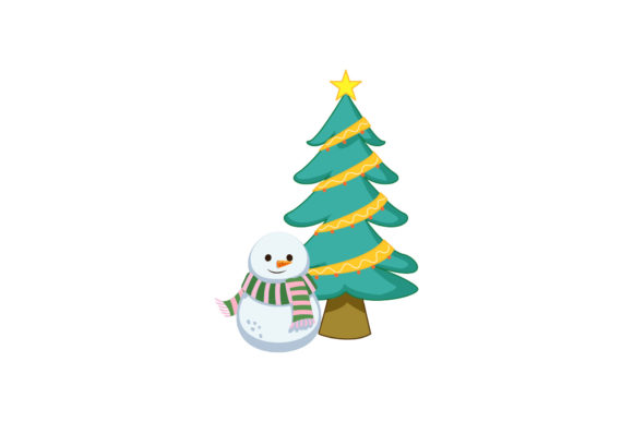 Christmas Tree and Snowman: Festive Graphics for Crafters