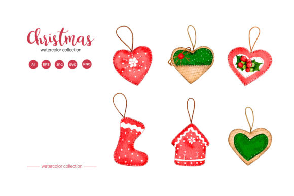 Christmas Watercolor Collection Set: A Versatile Graphics and Illustrations Asset