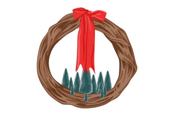 Decoration Rattan Christmas Illustration for Crafters
