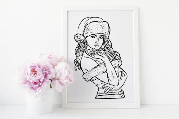 Fashion Christmas Illustration SVG for Embroidery