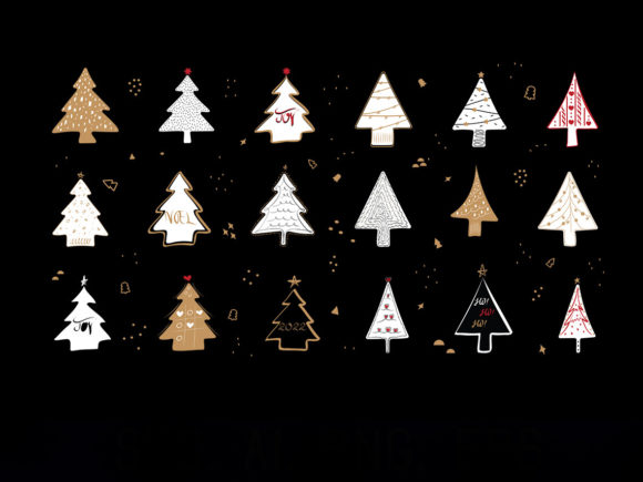 Golden Christmas Trees SVG: A Festive Graphics Addition